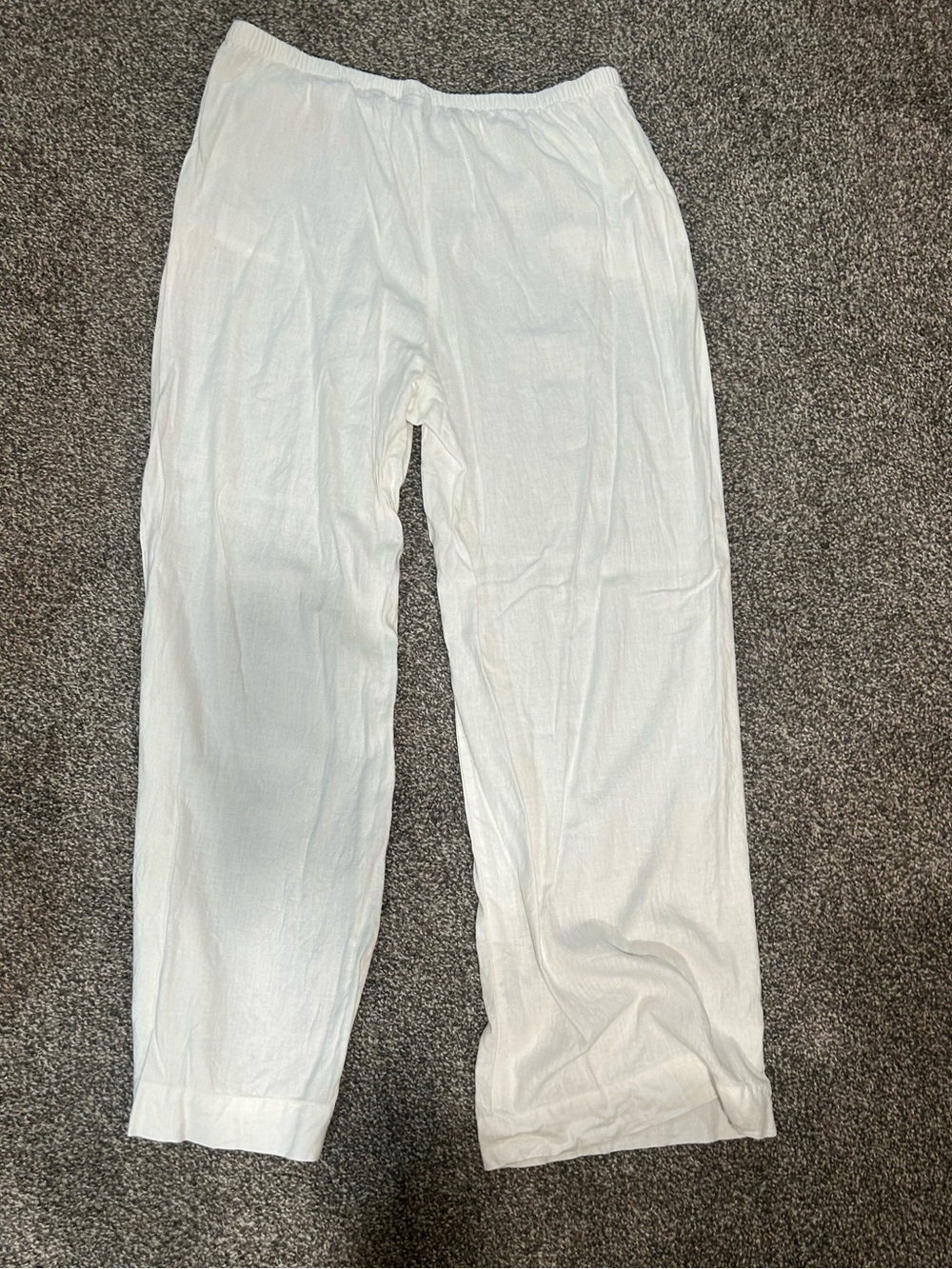 a new day White Elastic-Waist Linen Blend Pants - Picture 2 of 4